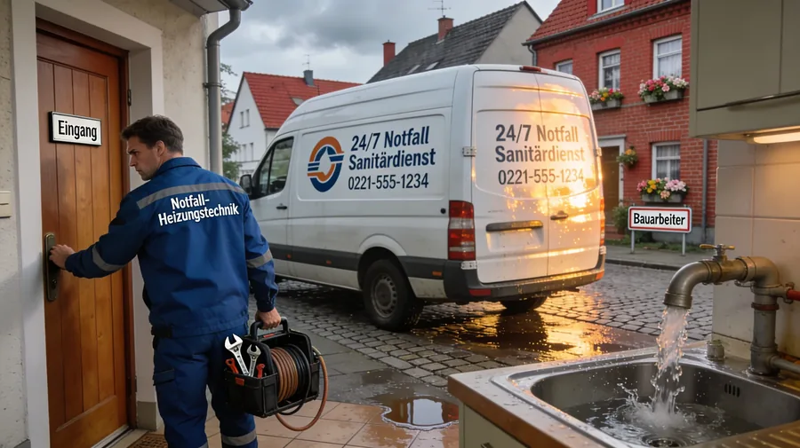 Sanitär-Notdienst repariert Rohrbruch in der Wohnung